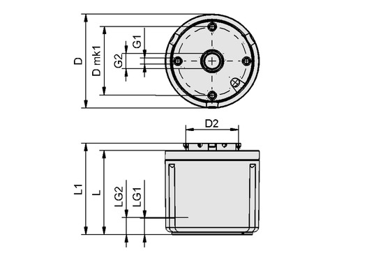 Dimensional drawing ECBPMi FK UNI